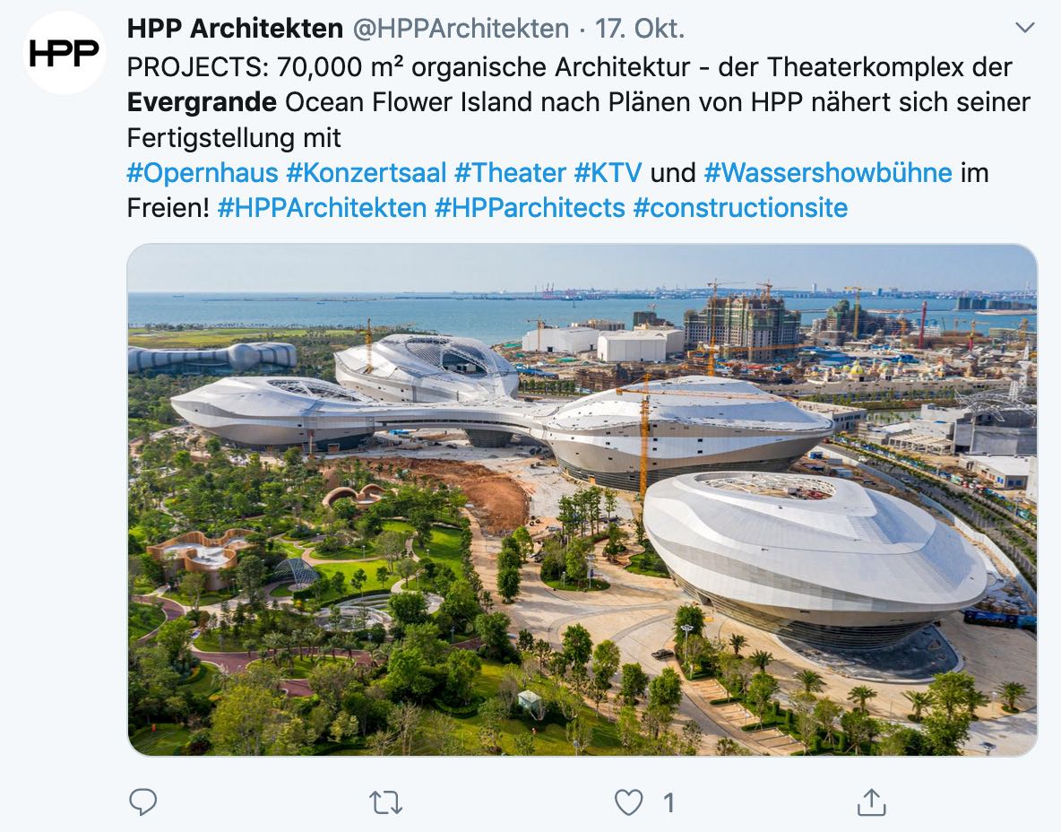 Spektakuläres Design, so baut Evergrande mit den Architekten von HPP