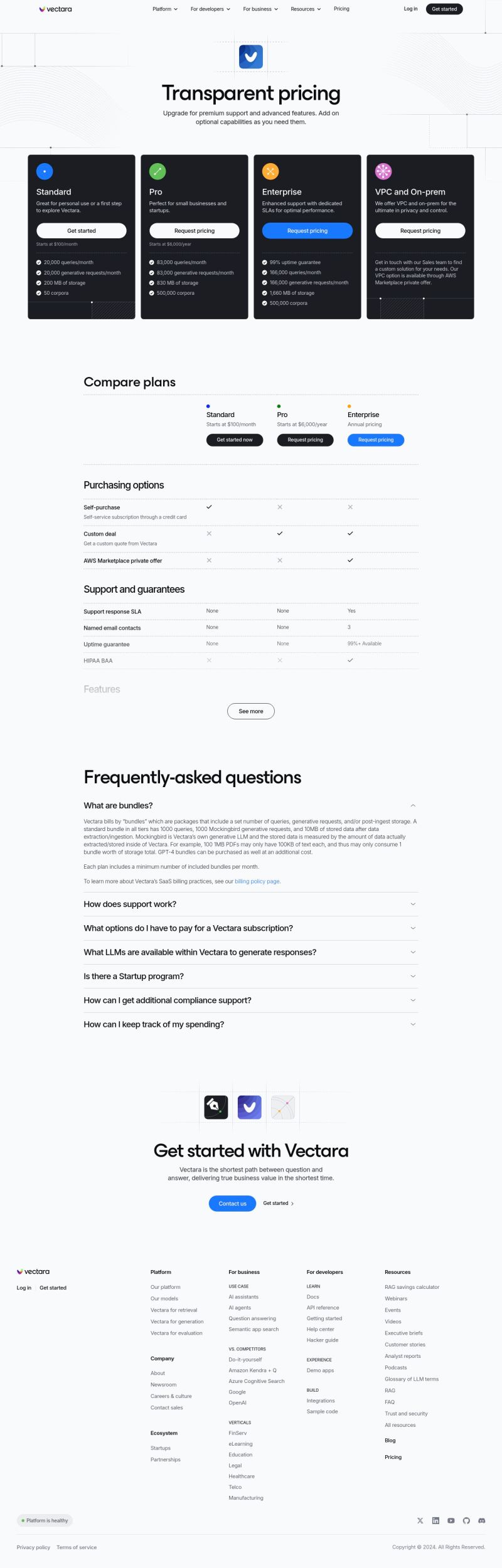 Vectara Pricing Plans - 4K Landscape Photos for Desktop