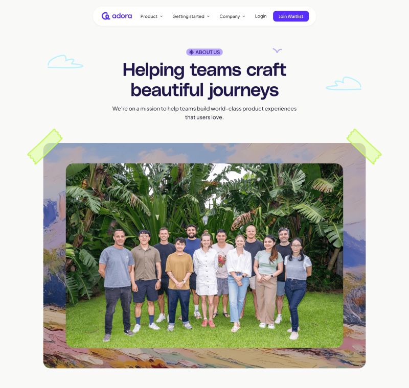 Adora Features Section Saaspo - Perfect Mountain Pattern - Desktop