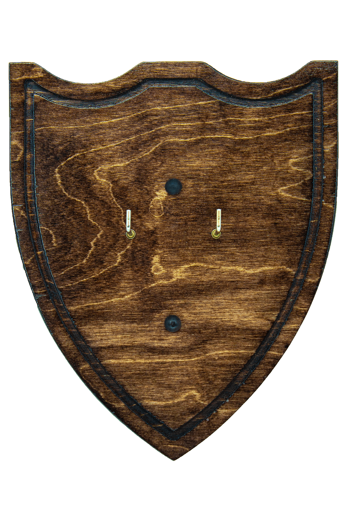 Shield Display - Red Mahogany Stain