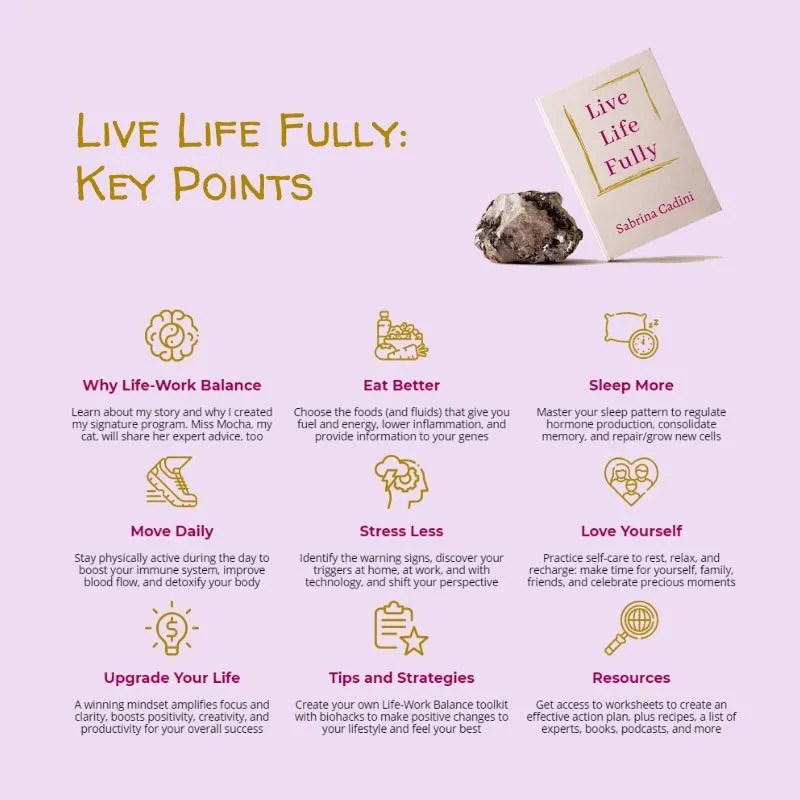 sabrina cadini live life fully book campaign key points life work balance holistic life coach