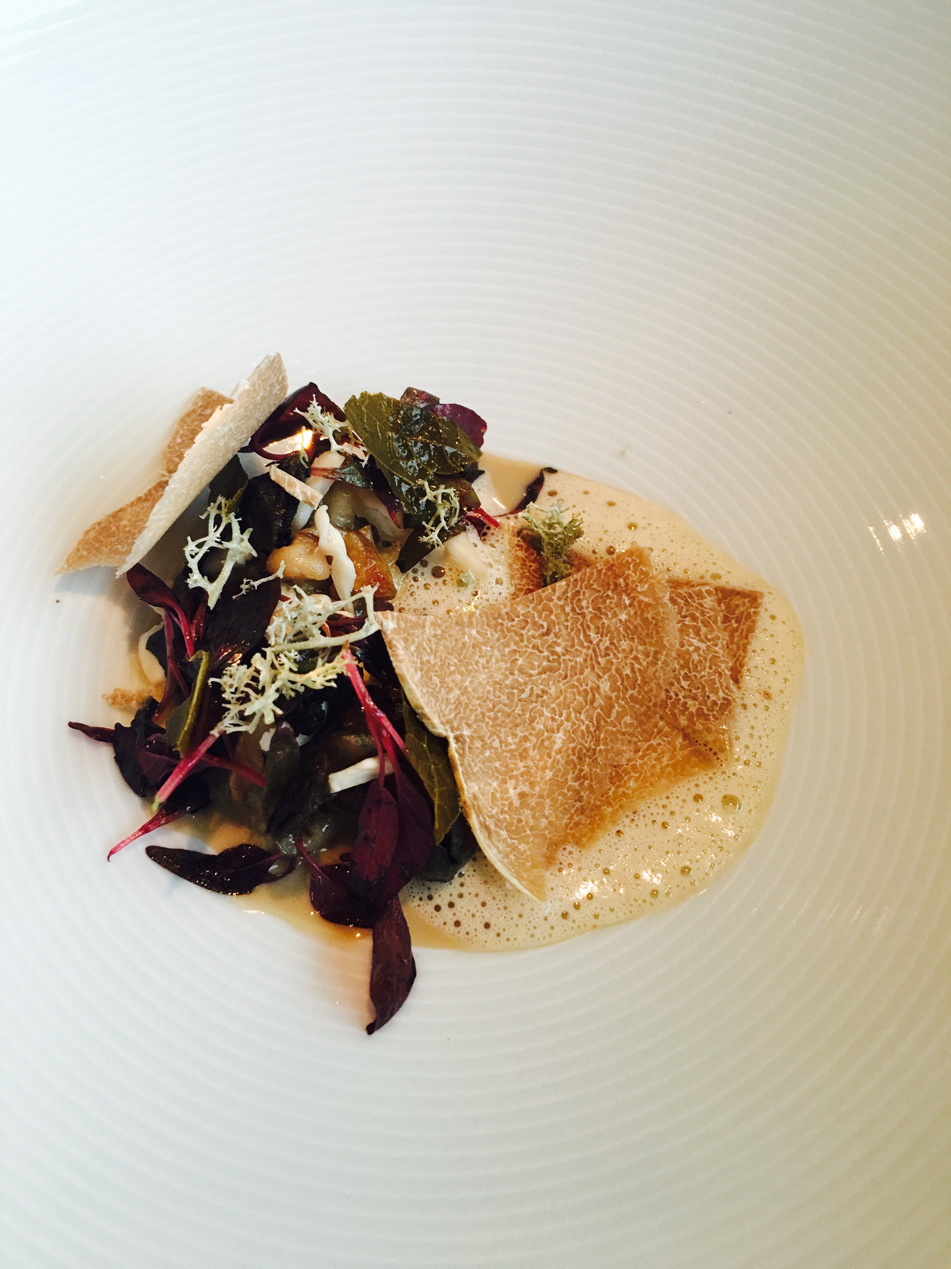 Cep Mushroom Soup, White Truffle, Dark Beer & Blackcurrant Leaves
