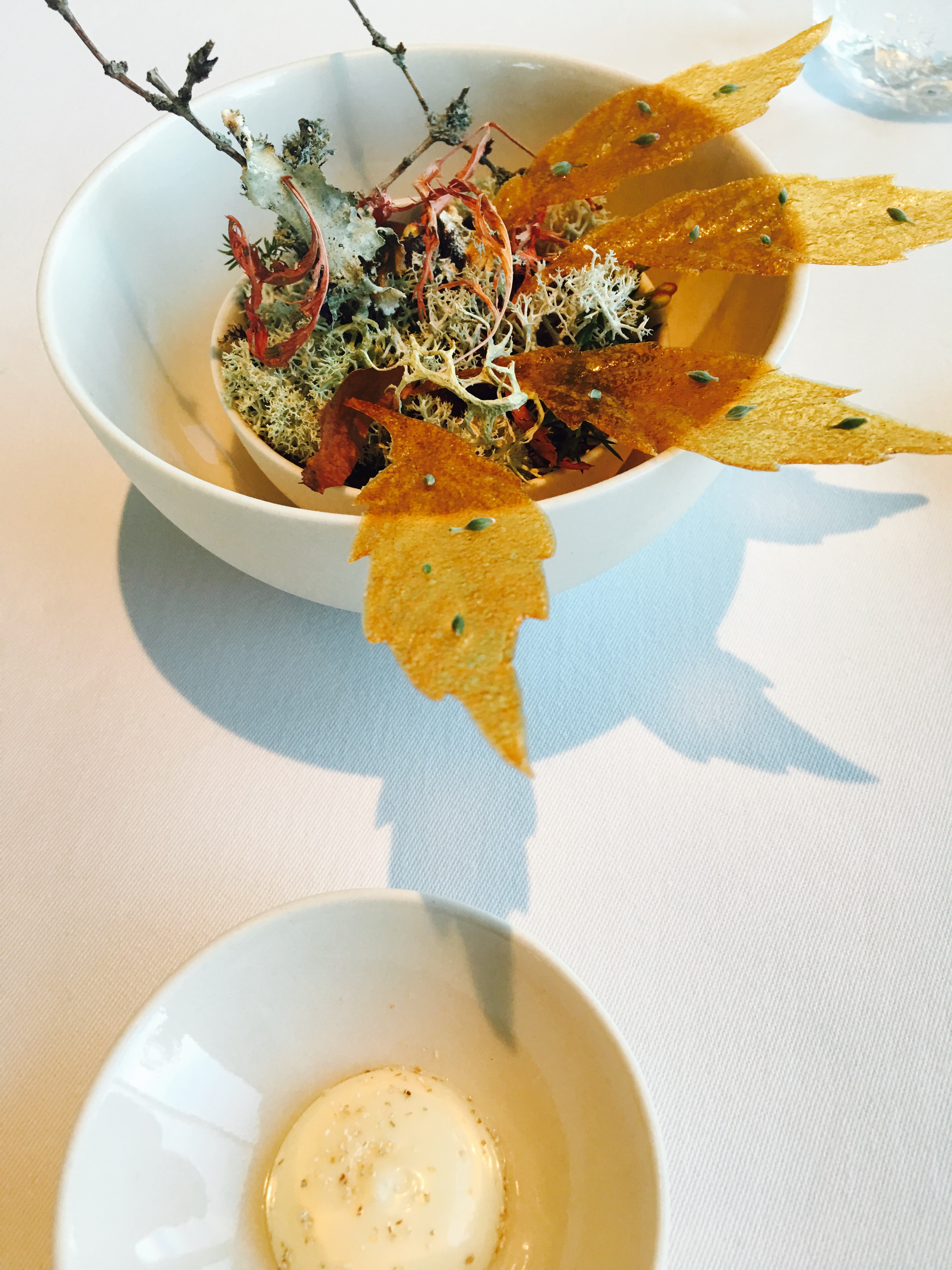 Jerusalem Artichoke Leaves, Hazelnut Oil & Rye Vinegar