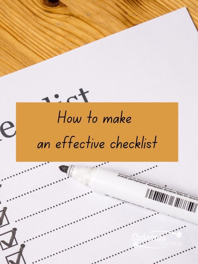 How to make an effective checklist