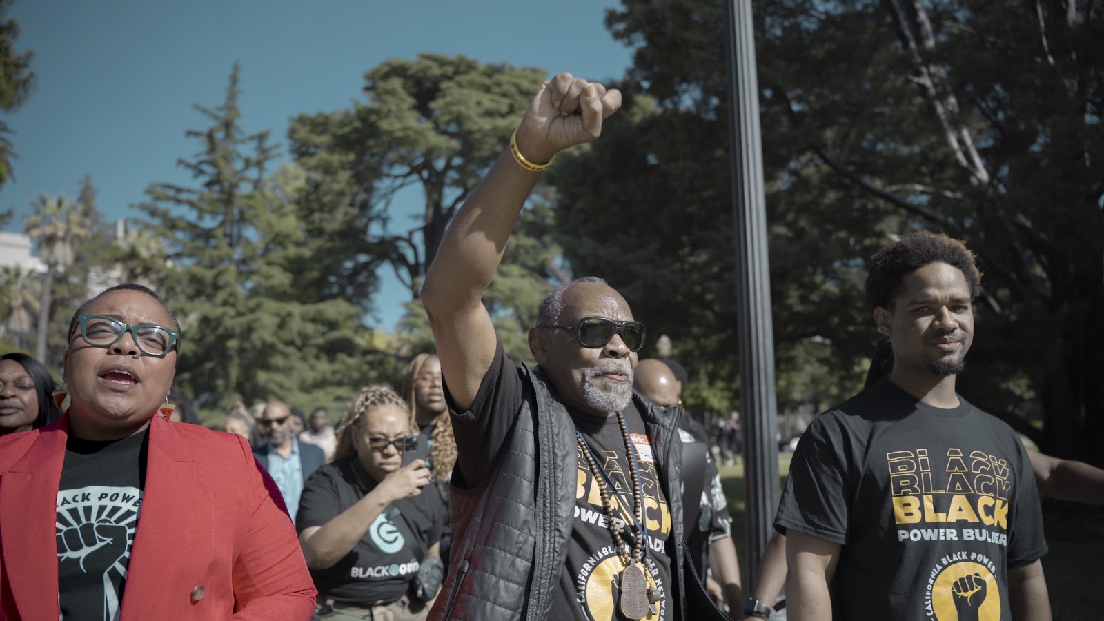 California Black Power Network and other member organizations of the Black Equity Collective at May Day of Action at the Capitol. Courtesy of the Black Equity Collective