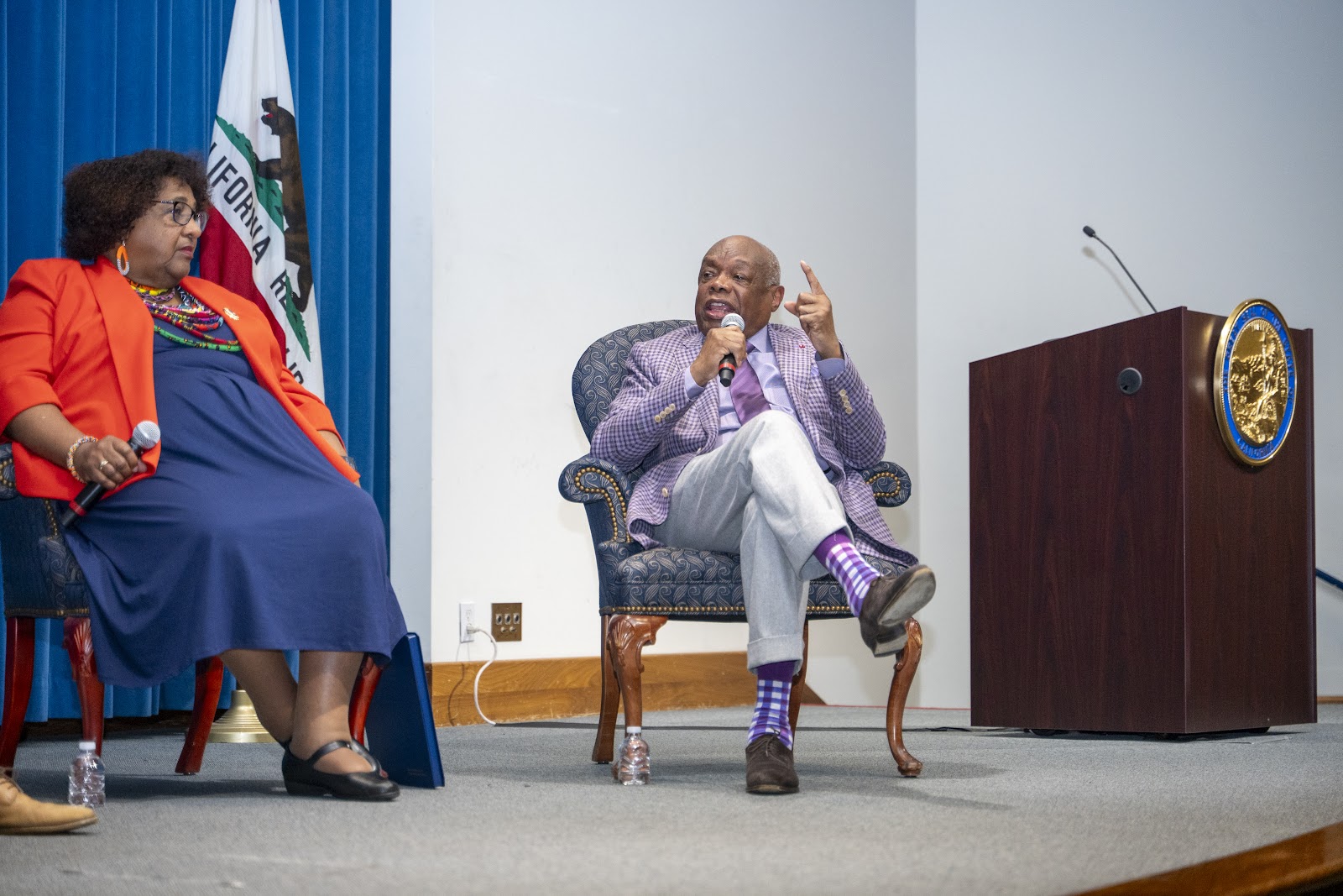 Secretary of State Dr. Shirley N. Weber and fellow California political giant, Willie Brown, who have been part of landmark legislation themselves, marked a milestone anniversary for the Voting Rights Act of 1965. Russell Stiger Jr., OBSERVER