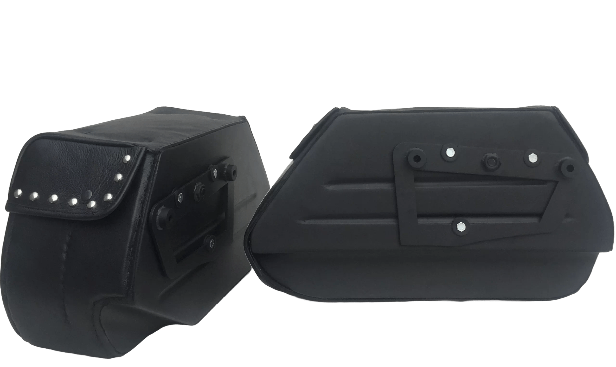 backside VL-100  Saddleline Suzuki C50 Bouleward Saddlebags with complete Quick disconnect mounting hardware. - Image 6