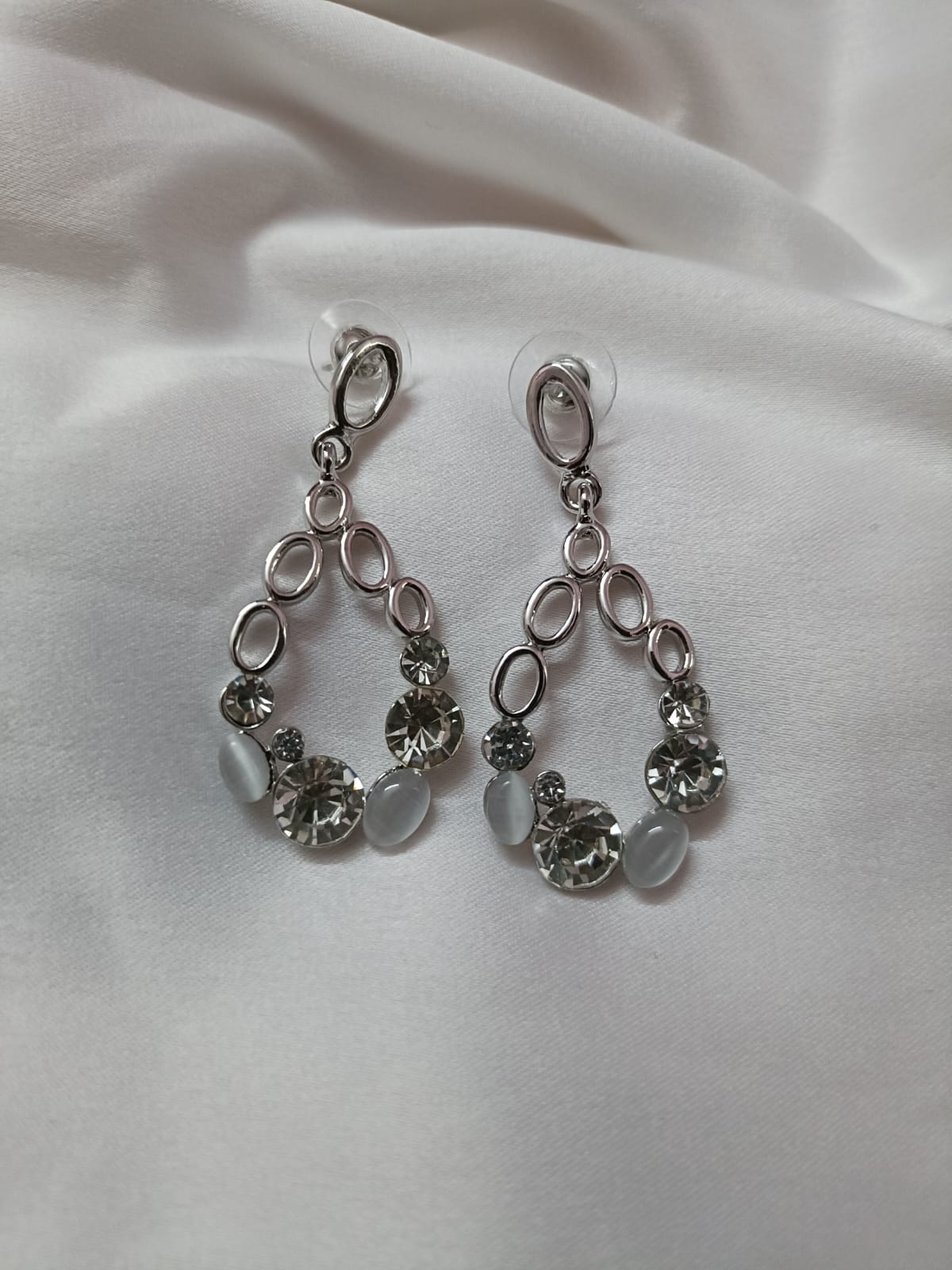 fashion earring latest silver stone hangings