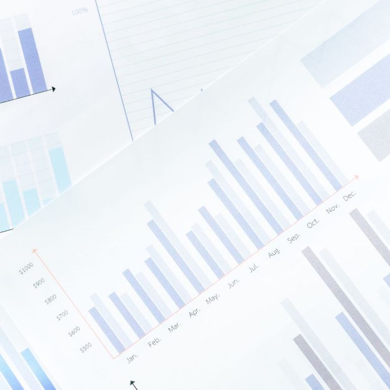 Various graphs in Purple and Blue