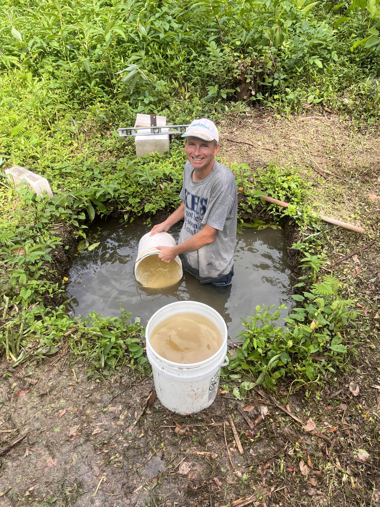 man in a hole of water