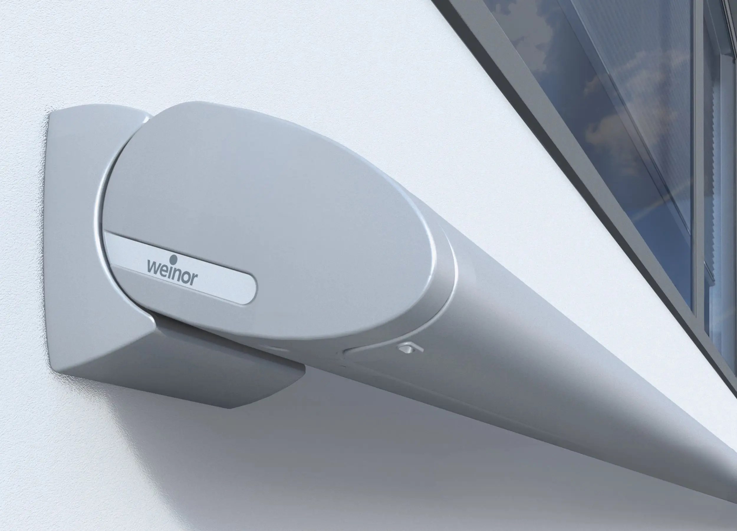 red weinor cassita ii awning over modern patio and pool