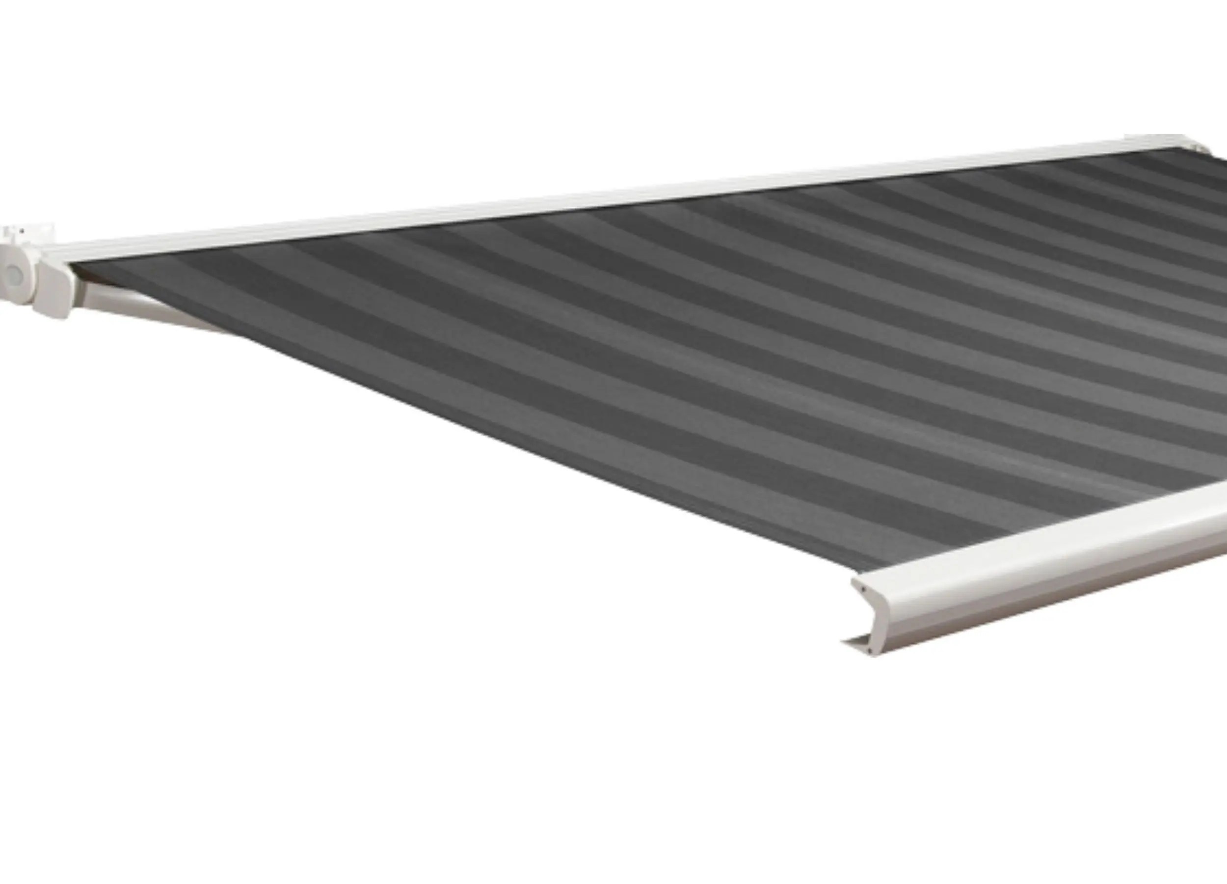 Saffron Signature Bartlow awning open over outdoor seating area.