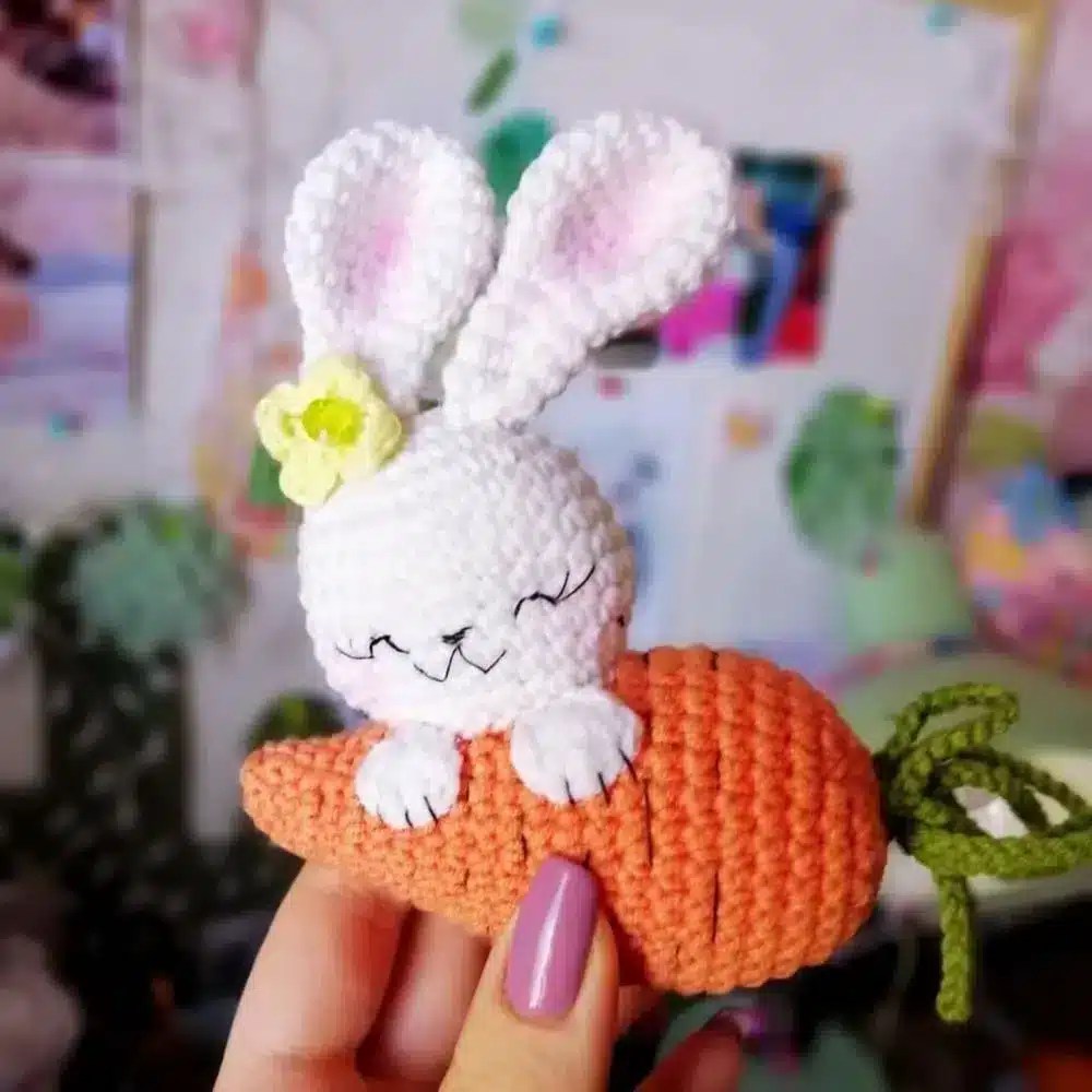 Bunny with Carrot Amigurumi Crochet Pattern - Cute Kawaii Easter Toy — bunny with carrot crochet pattern