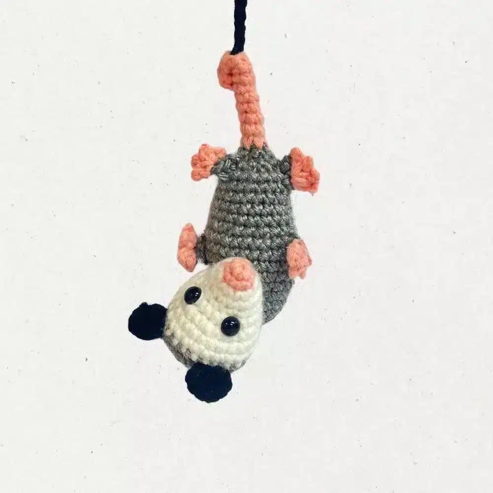 Waffles the Hanging Opossum Crochet Pattern - Amigurumi Download — waffles the hanging crochet pattern