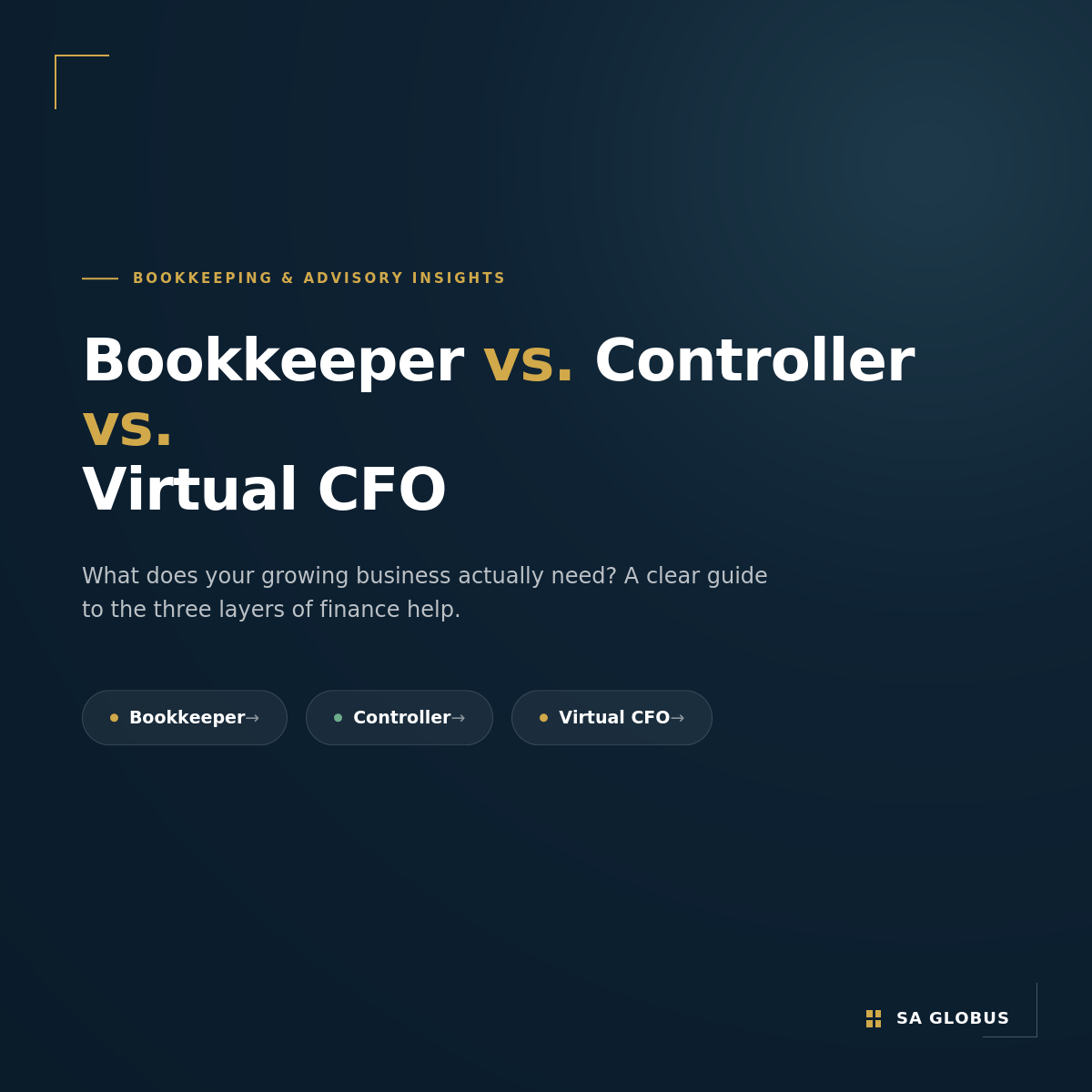 Bookkeeper vs Controller vs CFO comparison
