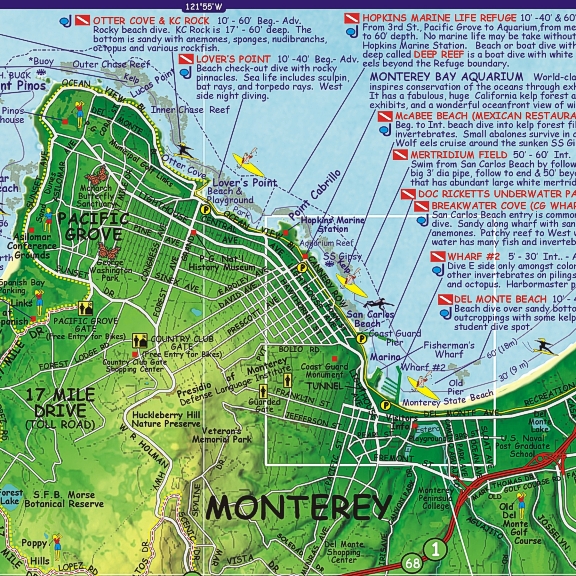 Franko Monterey Bay Guide And Dive Map Saguaro Scuba 