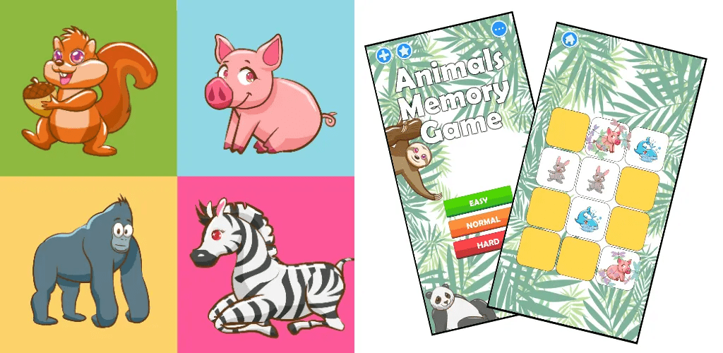 Animals Memory Game for Kids Featured