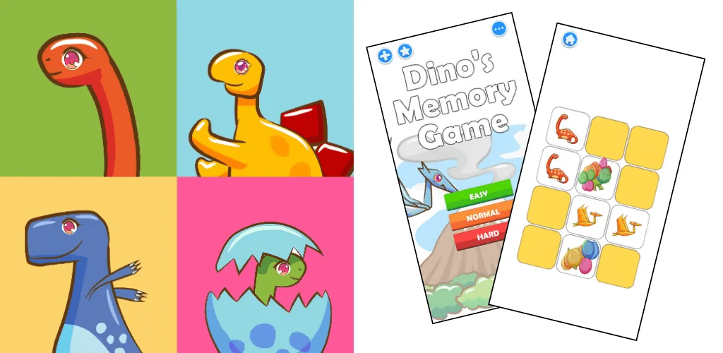 Dino's Memory Game for Kids Featured