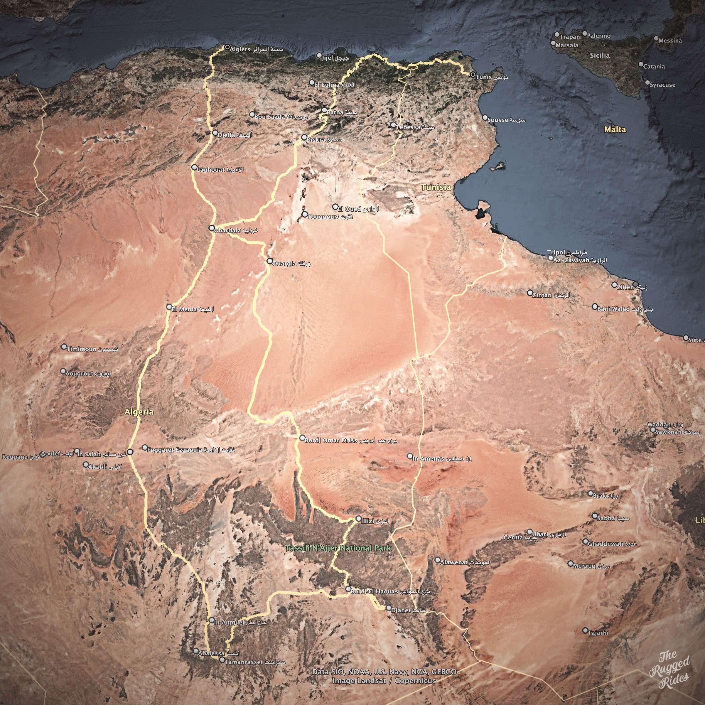 Map Sahara Overland Map 