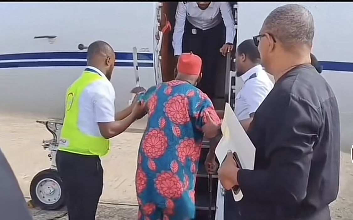 At the Asaba airport where a 95-year-old man joined Obi onboard the 5N IKO