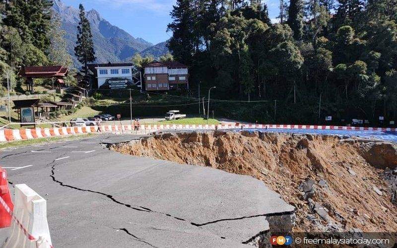 Jalan Raya Runtuh BINA JALAN RUNTUH DI KUNDASANG AMBIL MASA - SAHIH