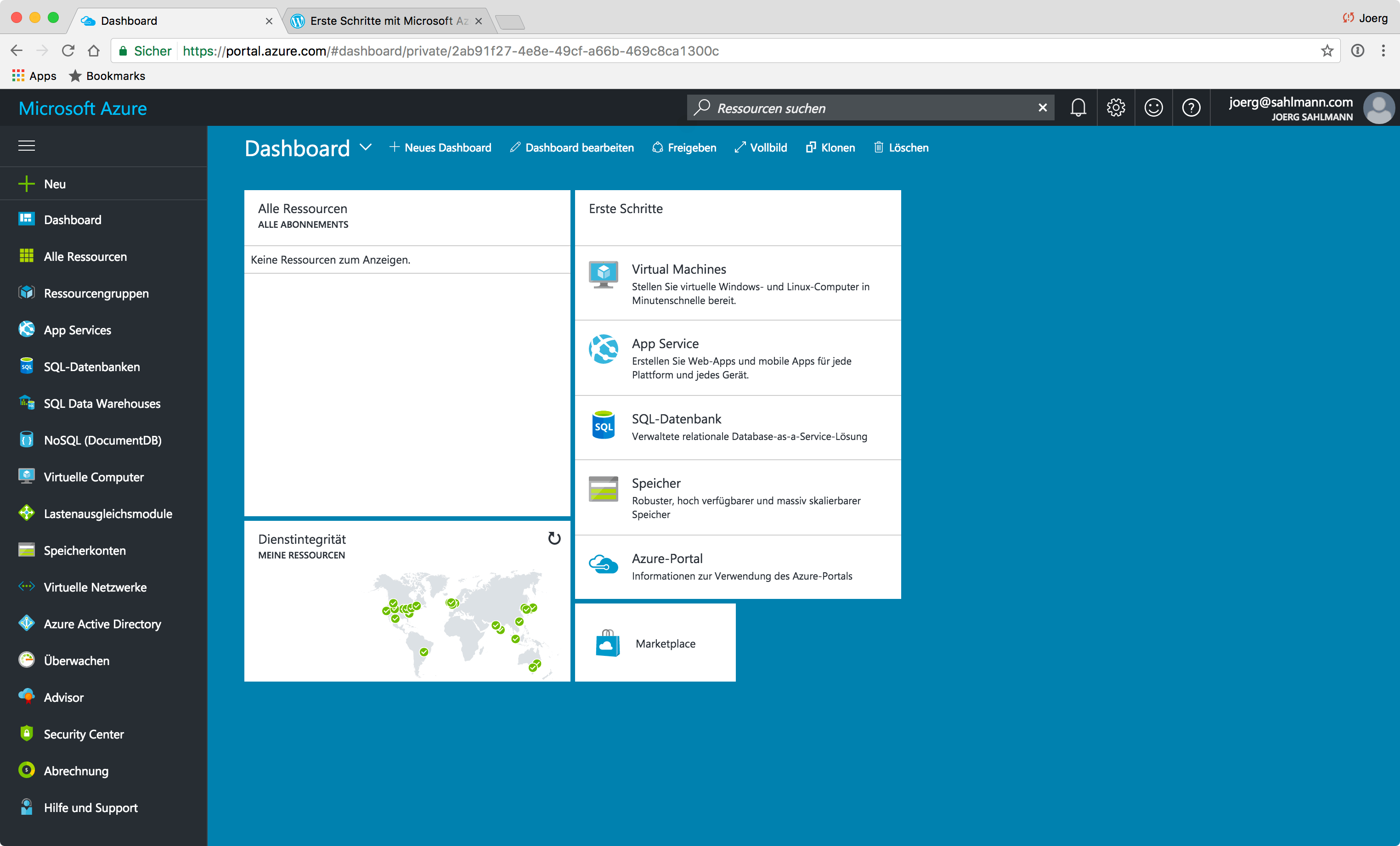 Azure Dashboard