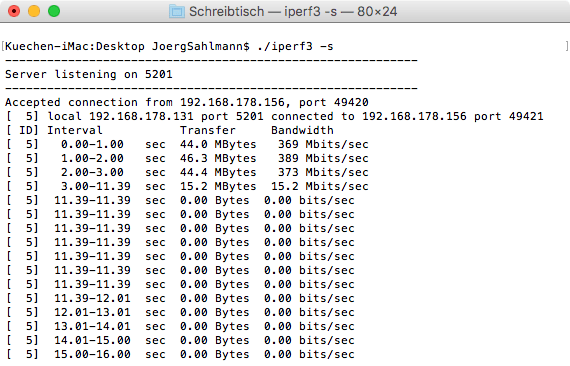 iperf server