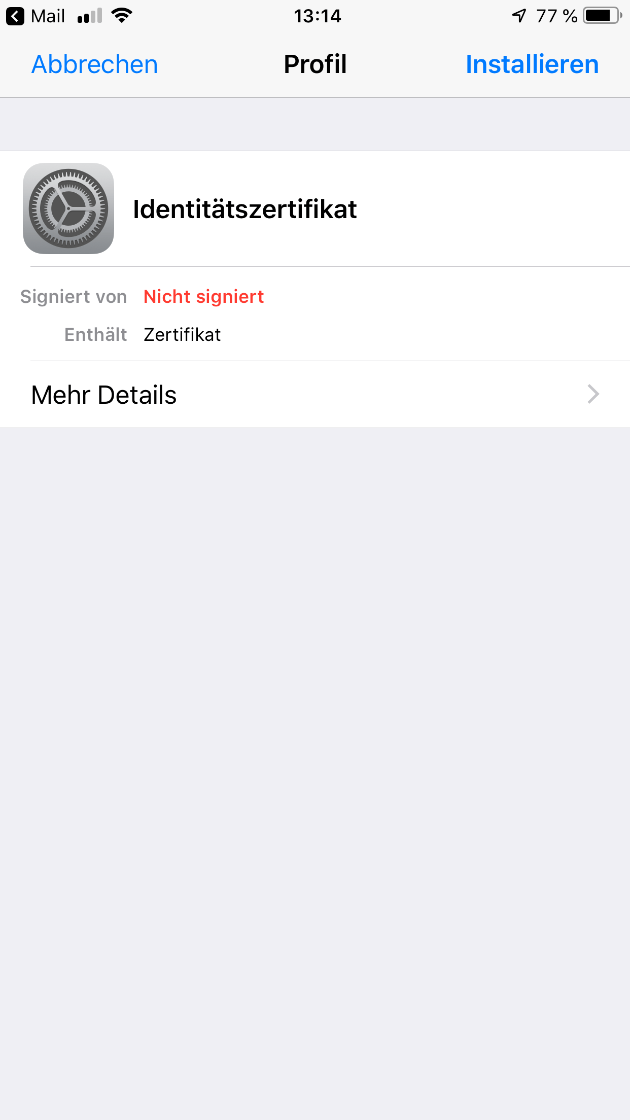 iOS Profil installieren