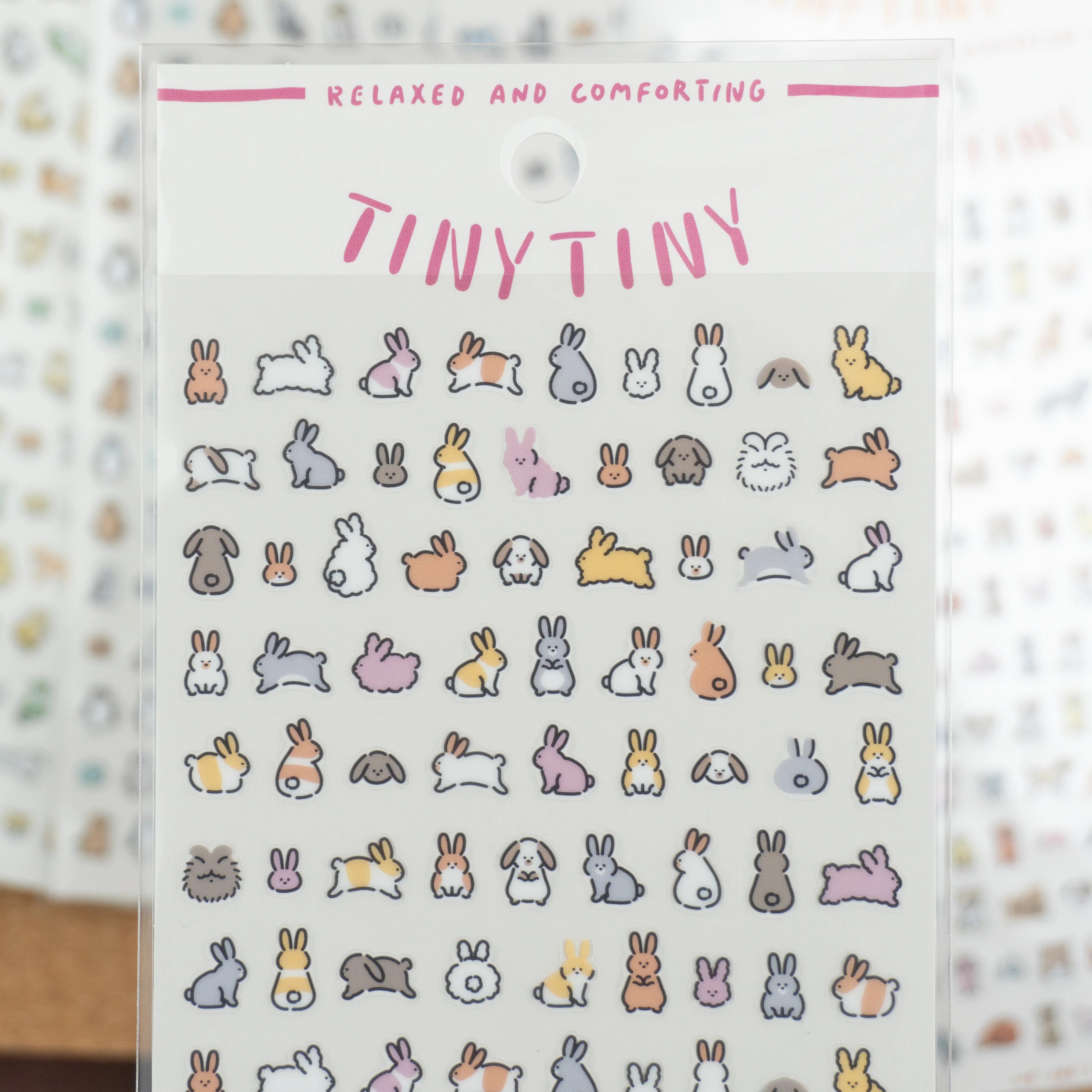 Mind Wave Tiny Tiny Clear Sticker Sheet Rabbits Saiko Stationery
