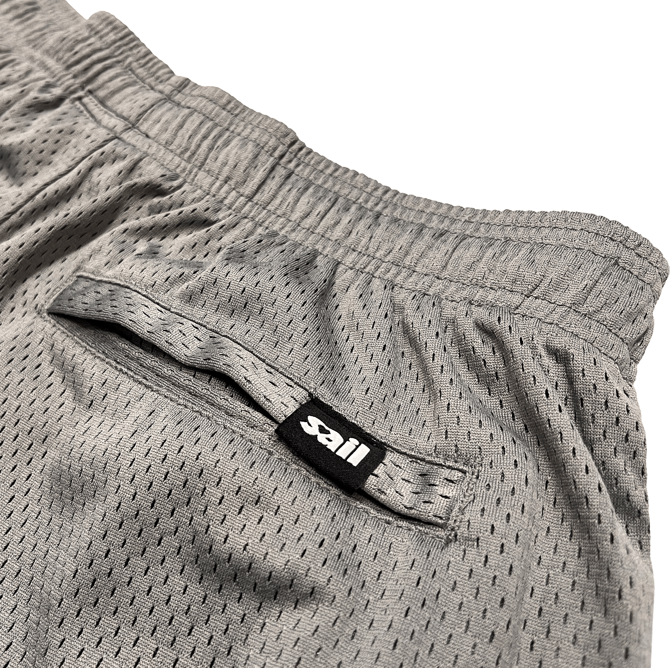sail cloth "box logo" mesh shorts.