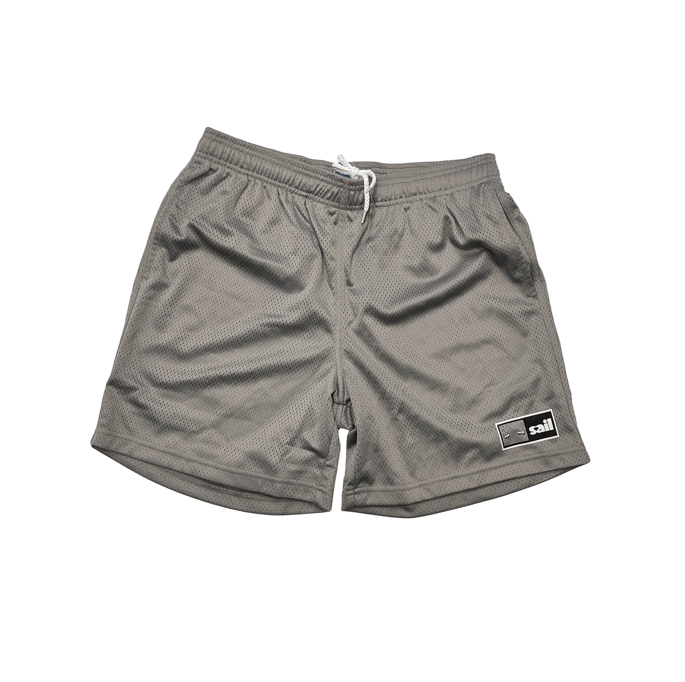 sail cloth "box logo" mesh shorts.