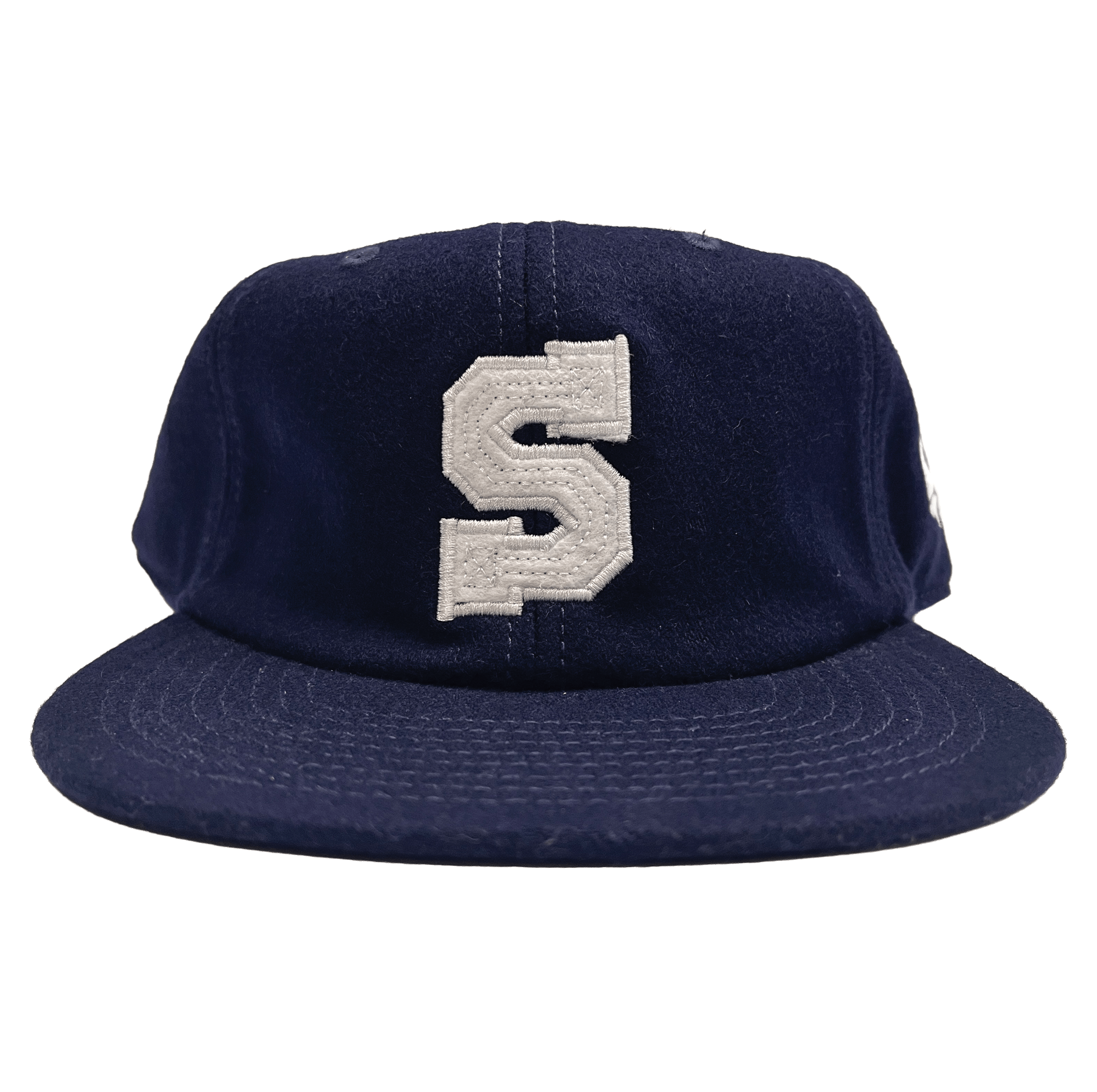 sail cloth "bold letter" navy wool cap