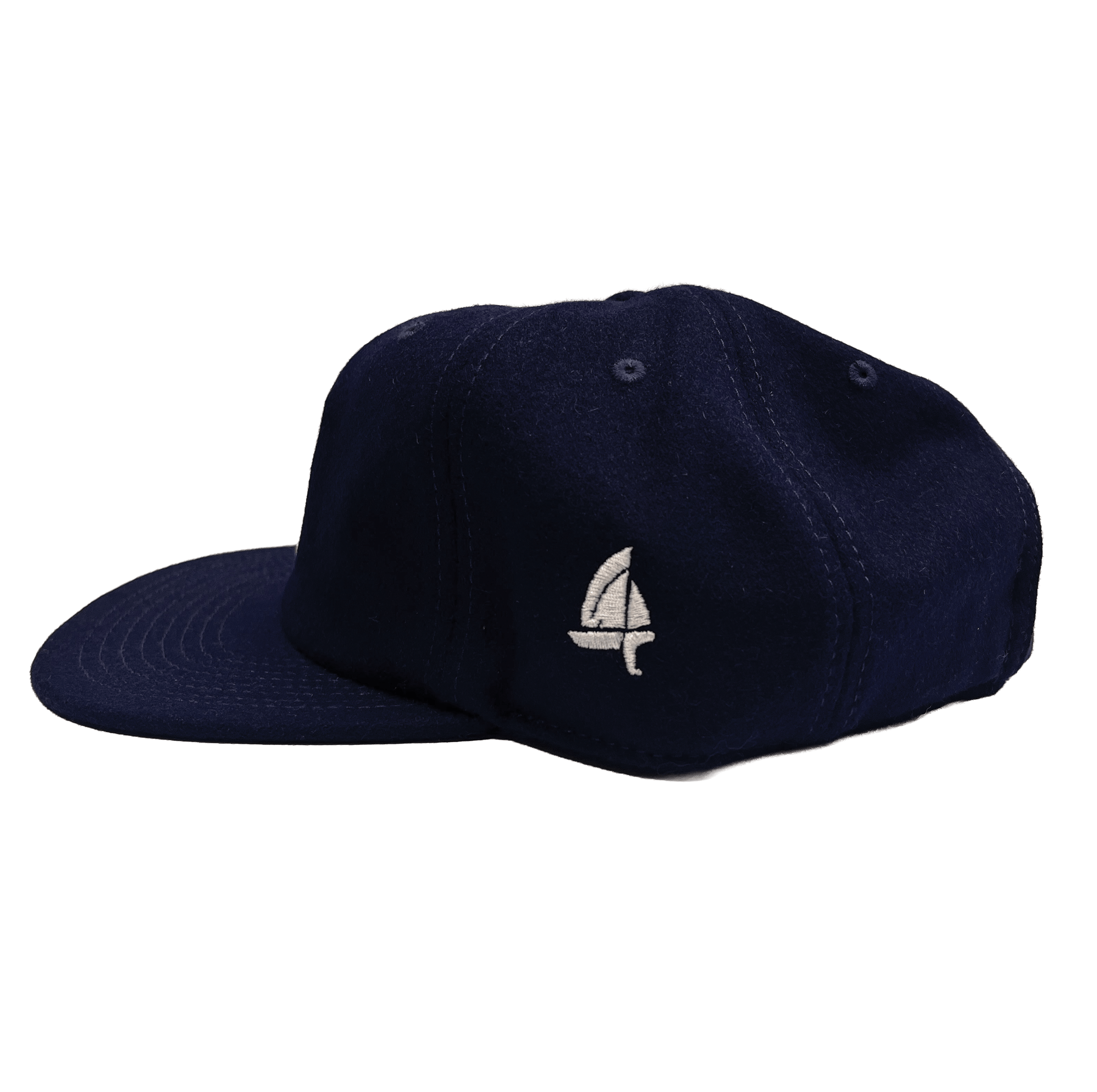 sail cloth "bold letter" navy wool cap