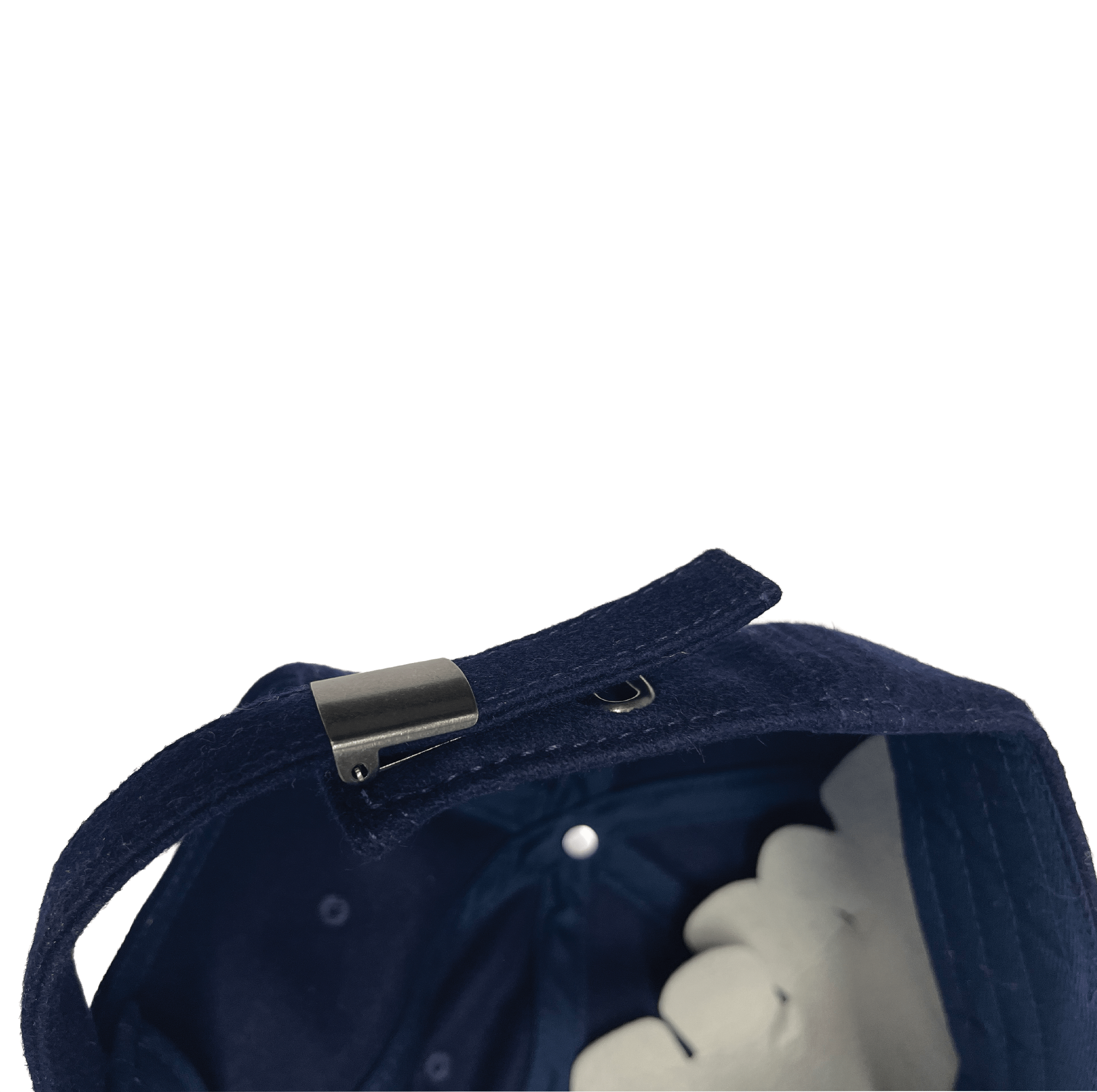 sail cloth "bold letter" navy wool cap