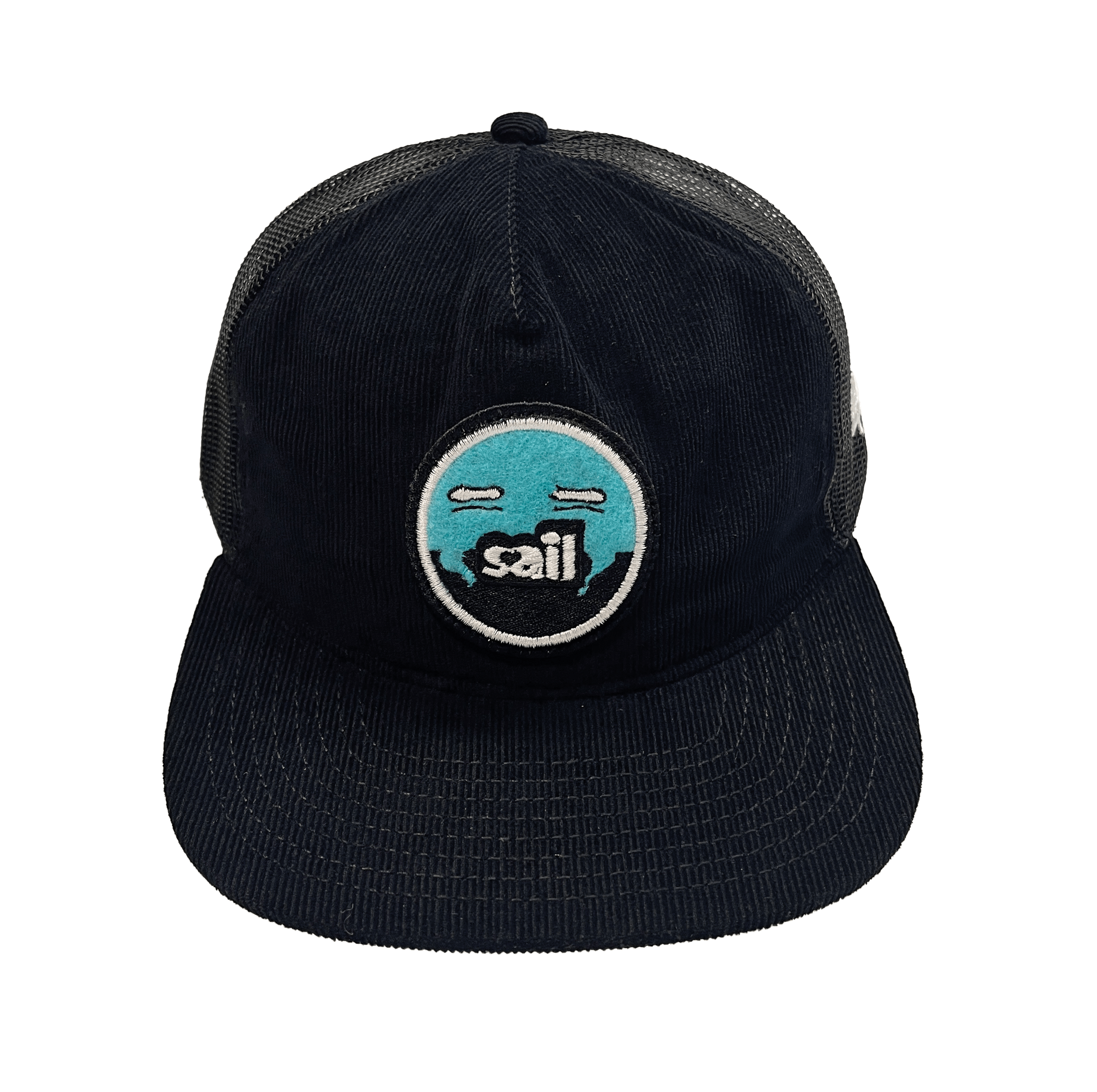 sail cloth "circle patch" cord trucker cap