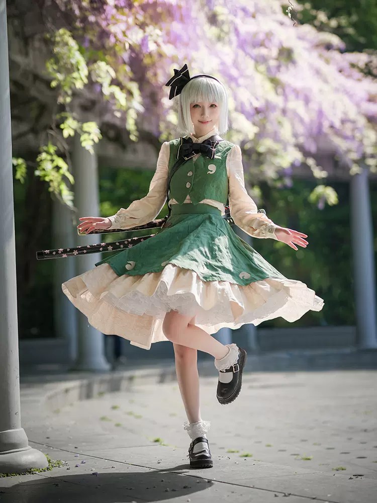 東方Project: 魂魄妖夢 コスプレ 黄緑・長袖版 (森森仙) SailorStyle