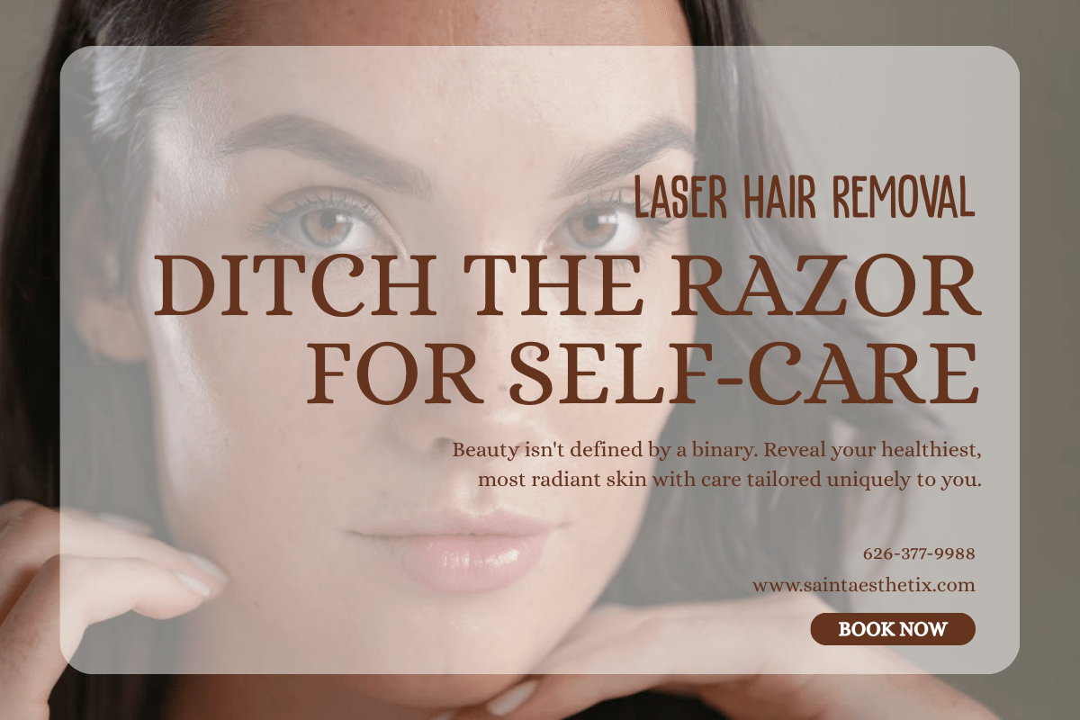 Professional laser hair removal procedure in progress