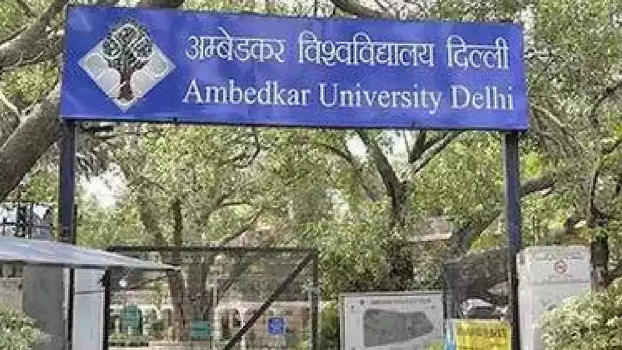 Students protest outside Ambedkar University to mark a year of expulsion row, ETEducation Students protest outside Ambedkar University to mark a year of expulsion row, ETEducation