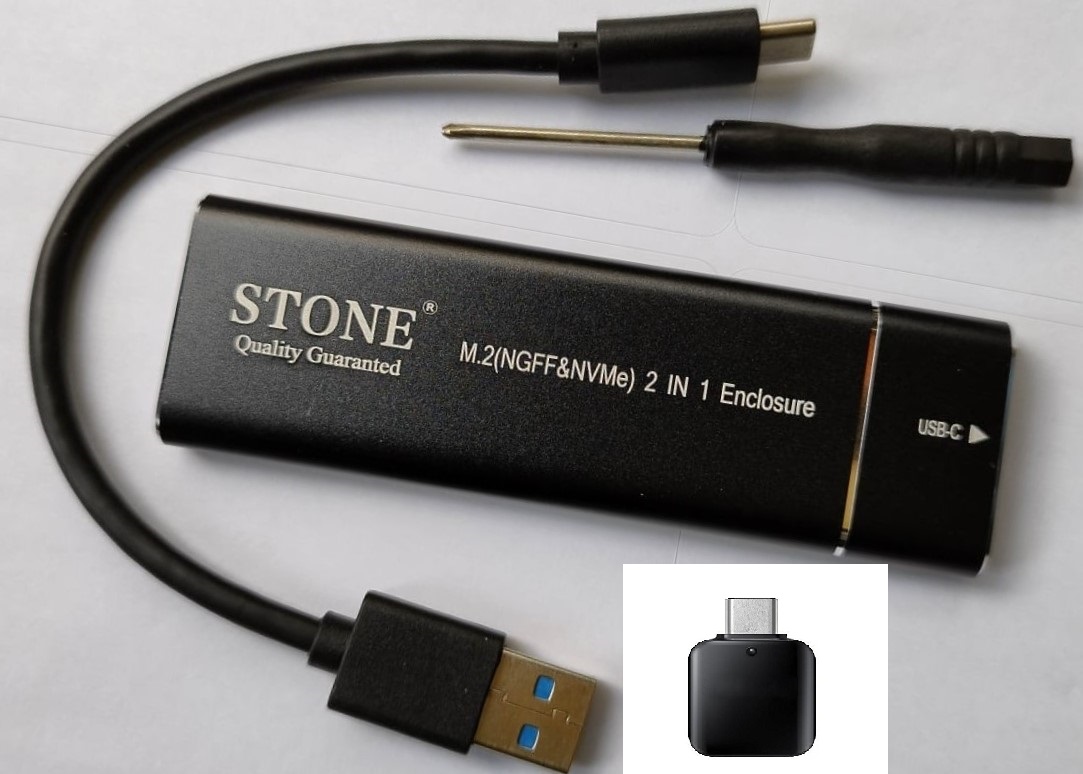 NVME SATA SSD Enclosure Adapter, RTL9210B Chips, USB C