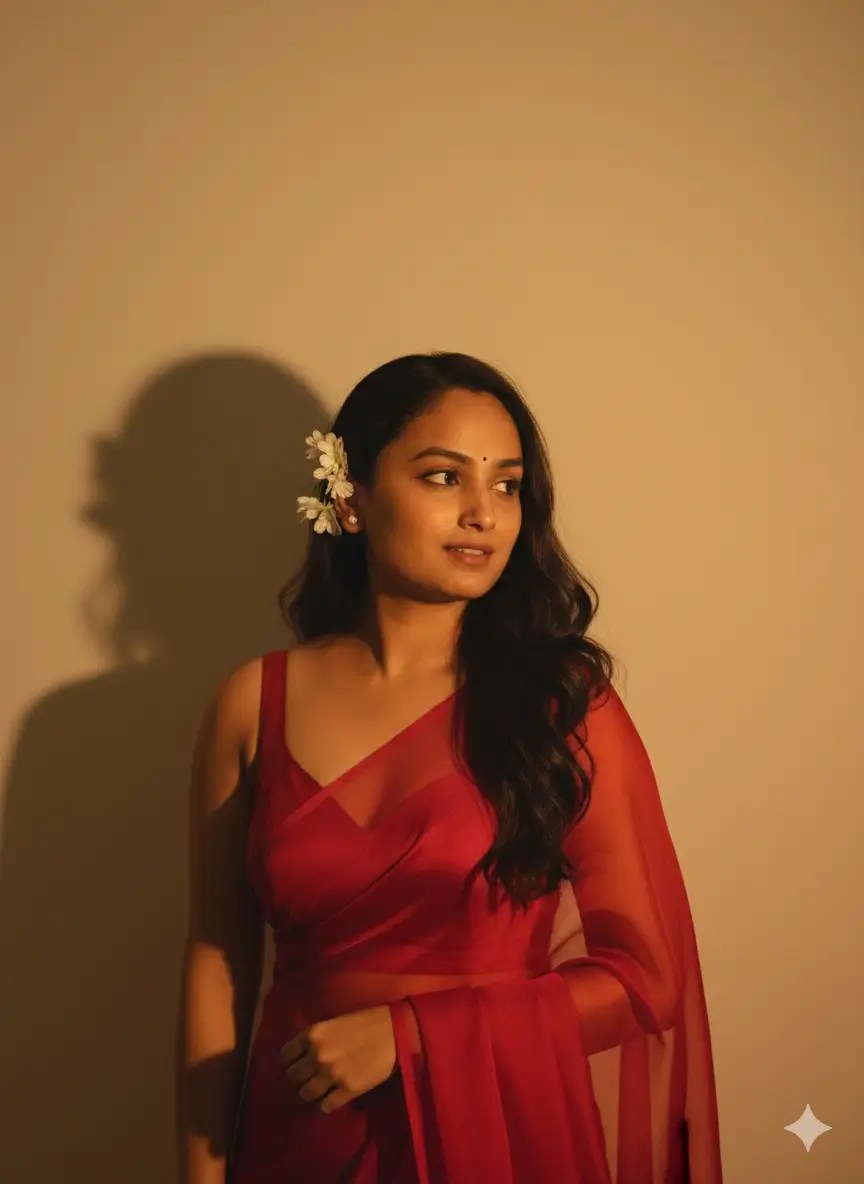 Girl in a red saree