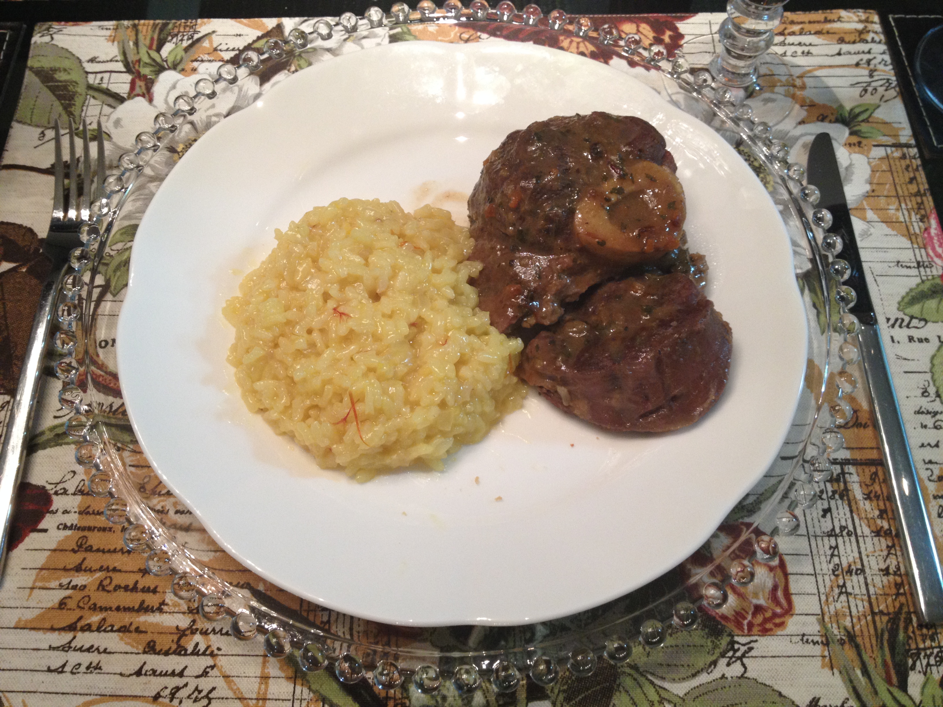 Sirva com risotto de açafrão