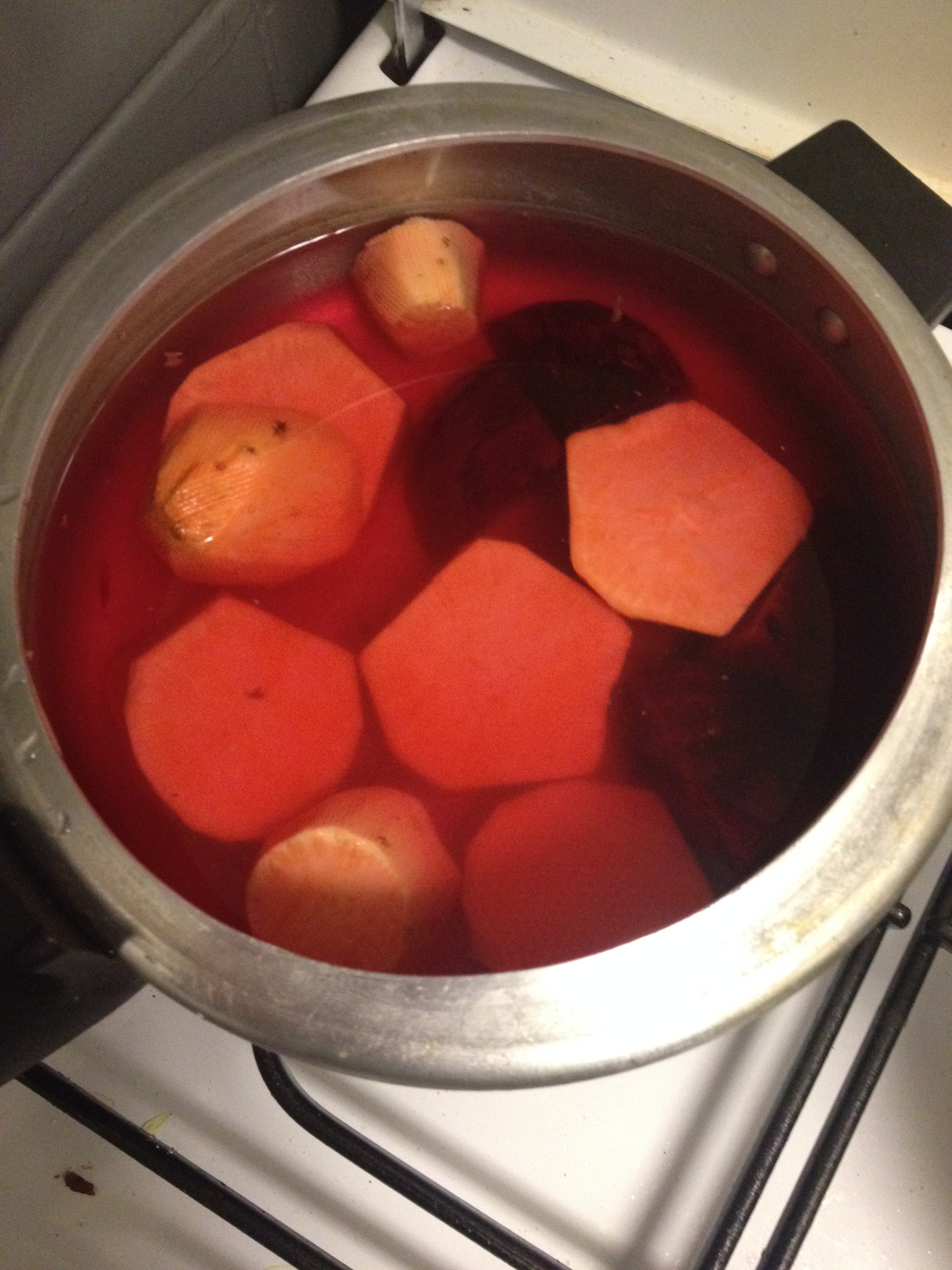 Na panela de pressão