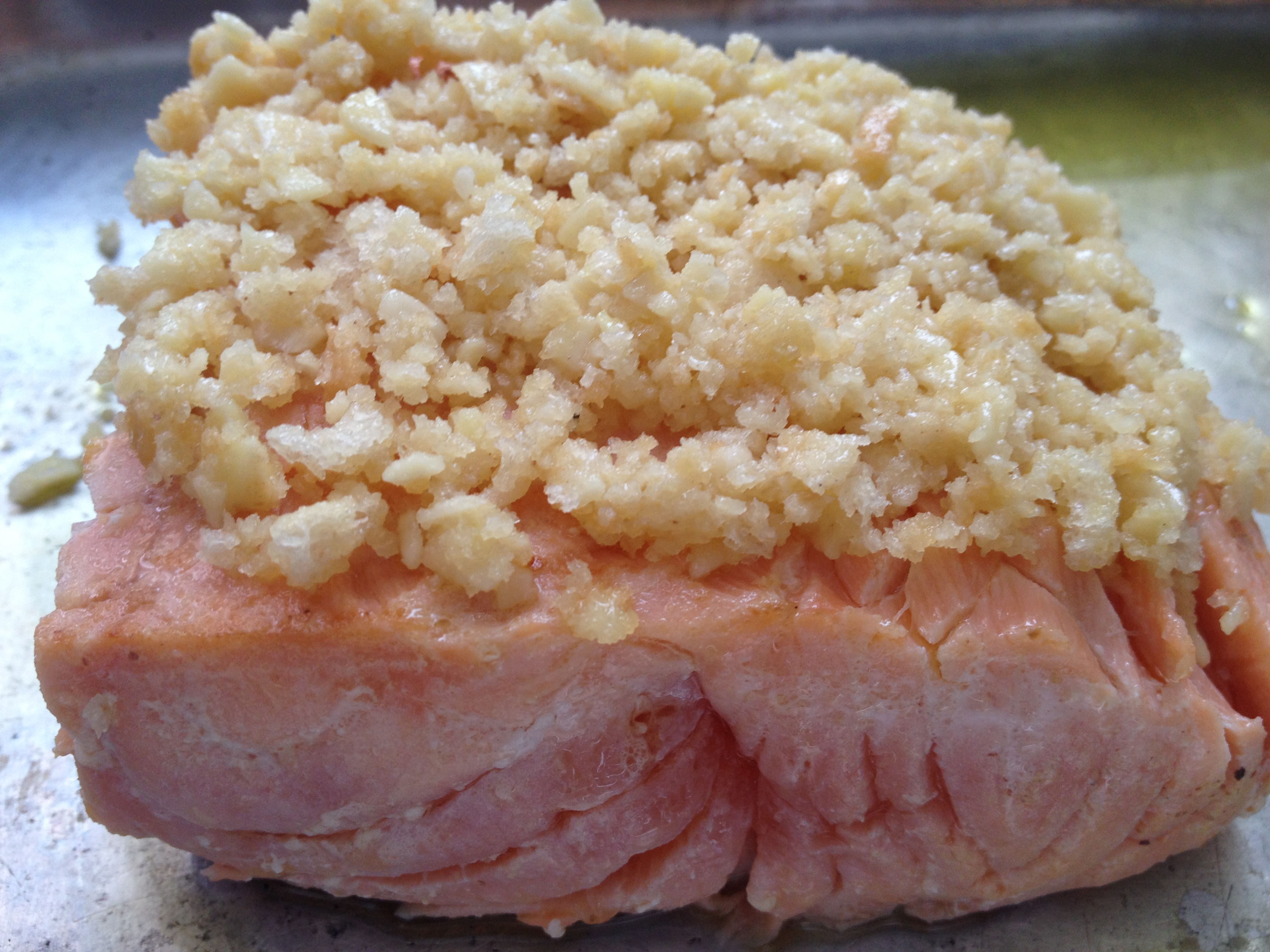 Crosta sobre o salmão