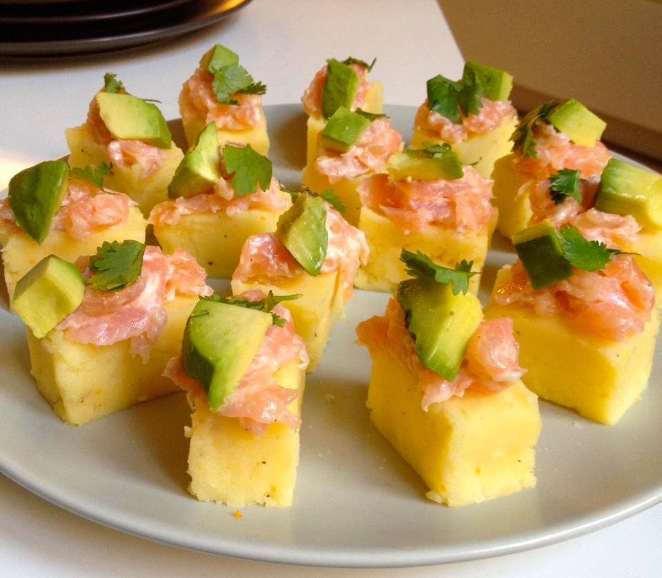 Canapé com salmão