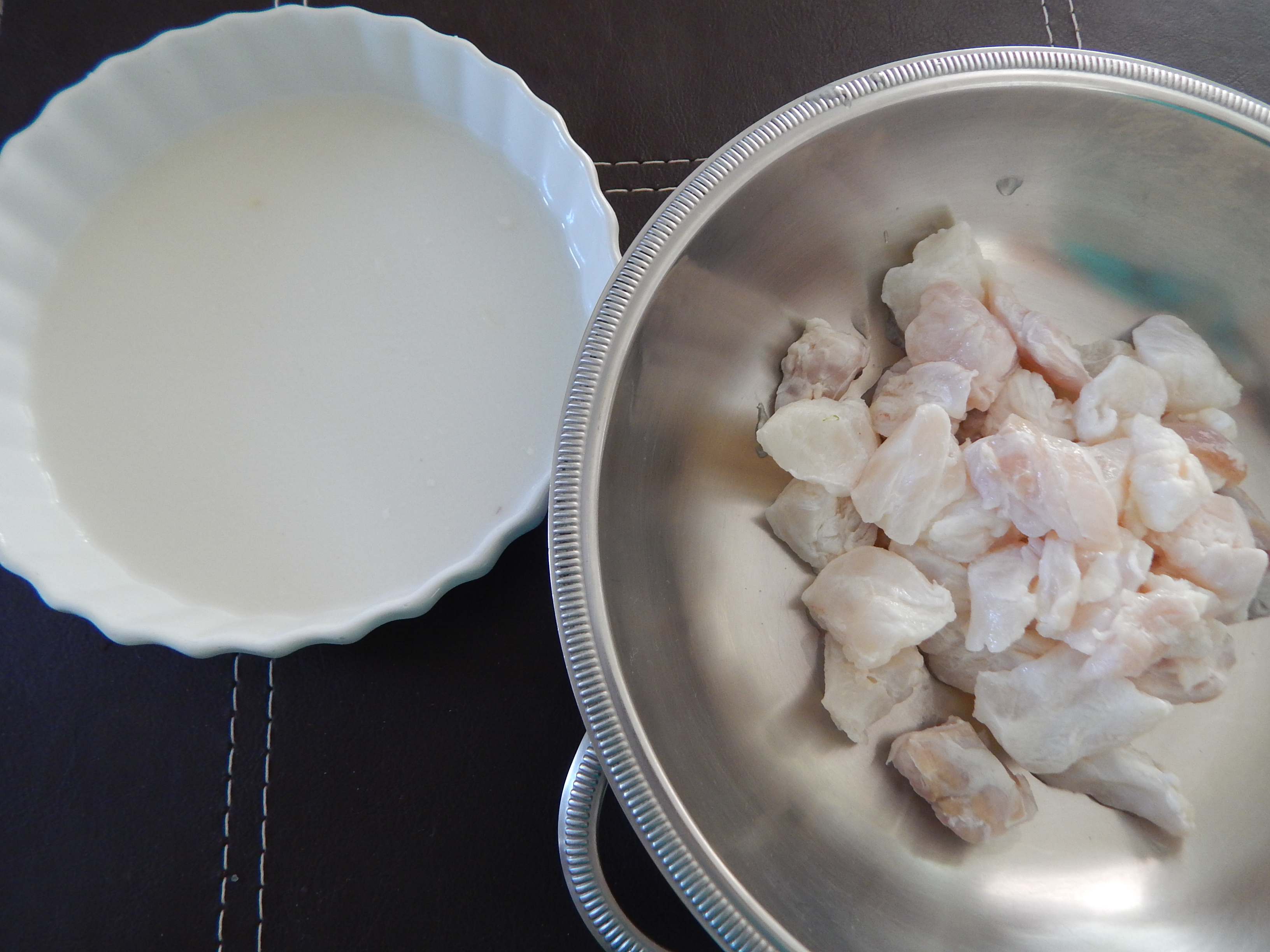 Leche de tigre e peixe escorrido