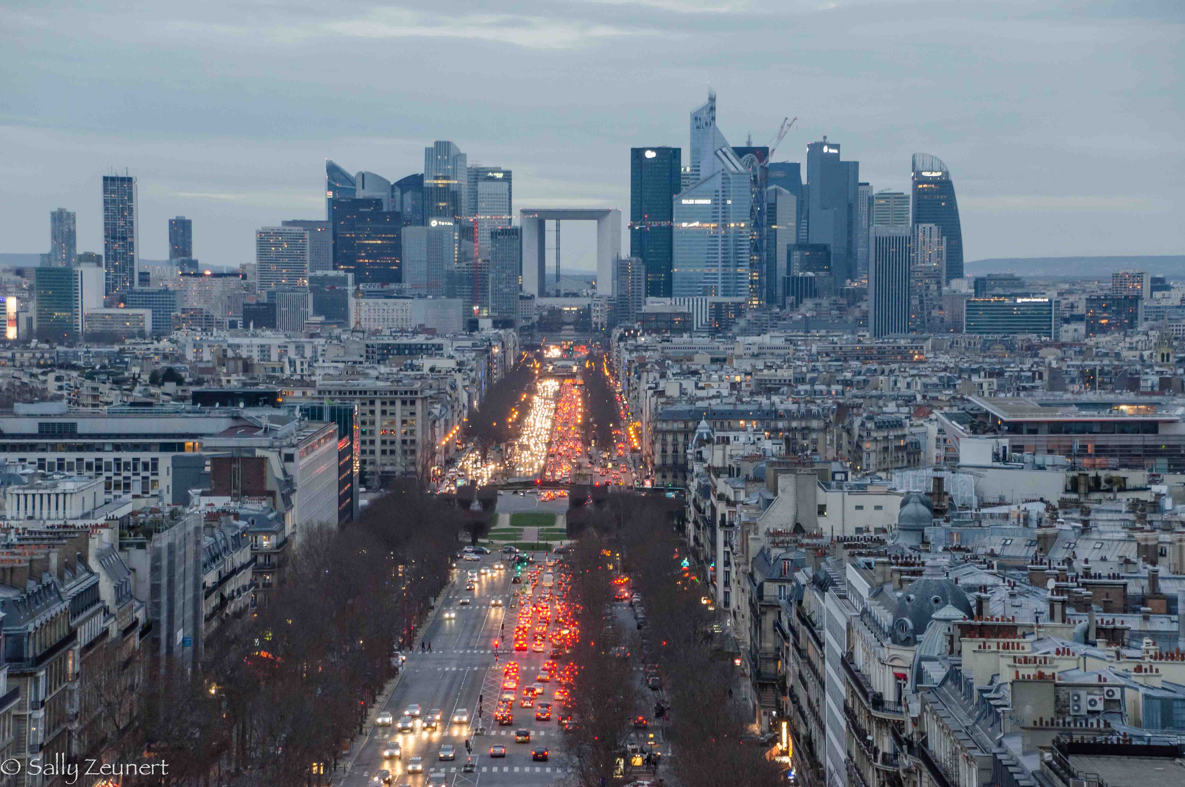 La Defense, from atop the Arc de Triomphe