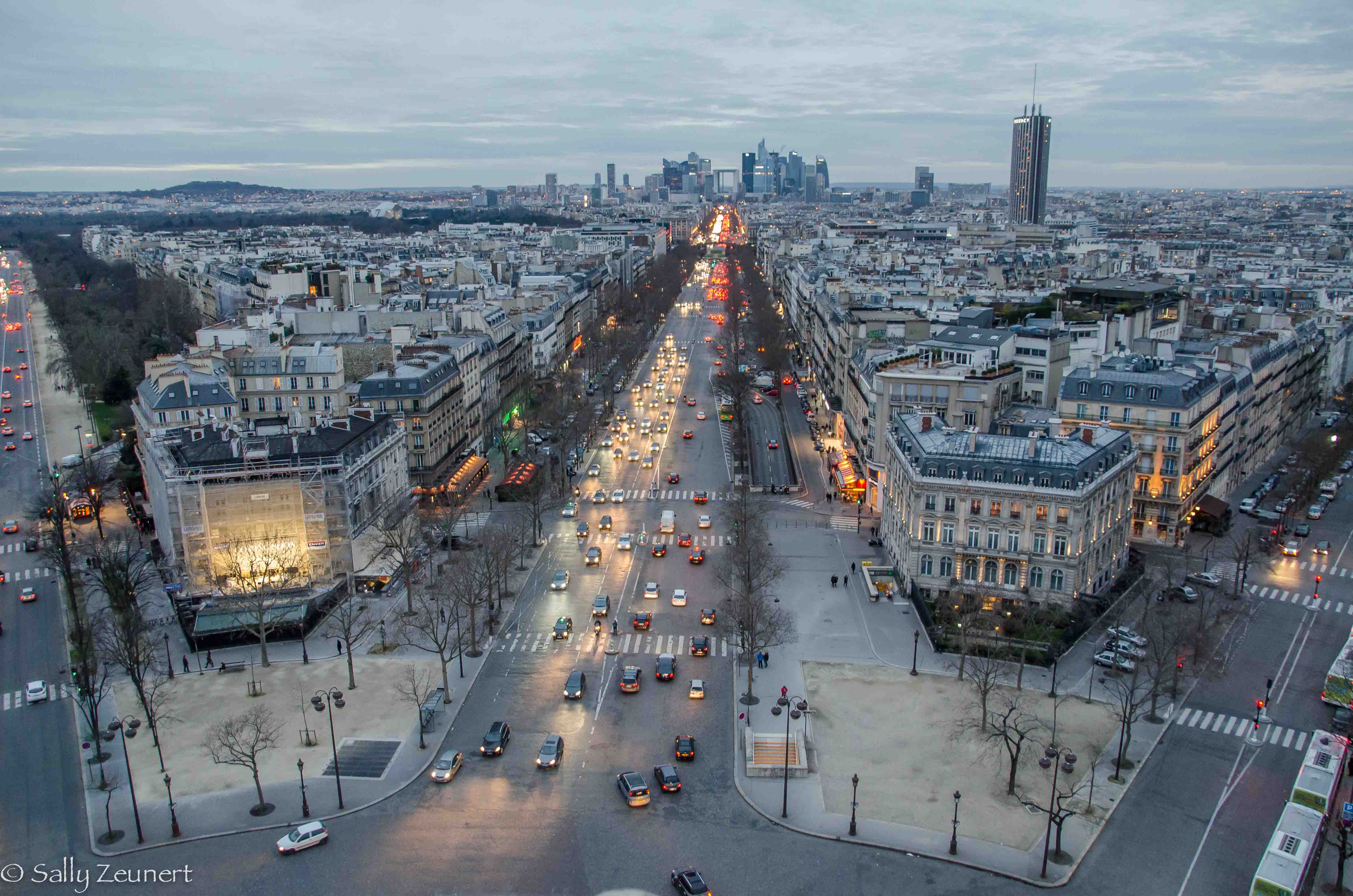 La Defense, from atop the Arc de Triomphe