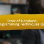 Database Programming Techniques Quiz » Saltedandhung.com.sg