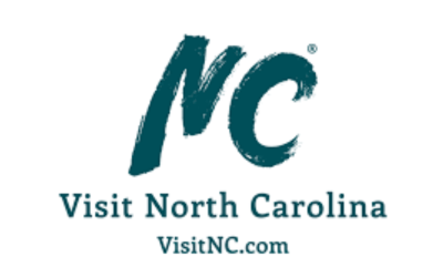 Visit north carolina tourism logo with teal “nc” initials above the text “visit north carolina” and the url “visitnc. Com. ”