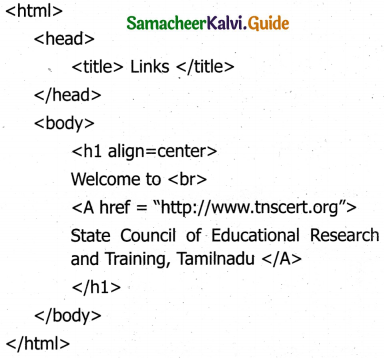 Samacheer Kalvi 11th Computer Applications Guide Chapter 11 HTML ...